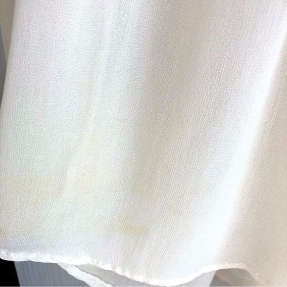 Lucky Brand sheer ivory flowy blouse bead embellishment woman’s size S - Picture 6 of 6